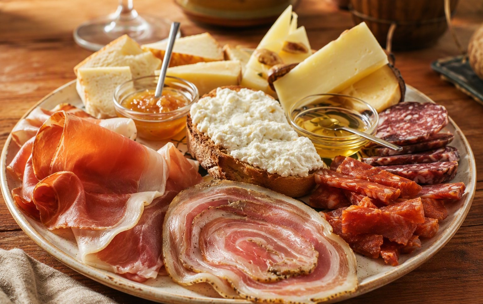 La degustazione di salumi e formaggi con miele